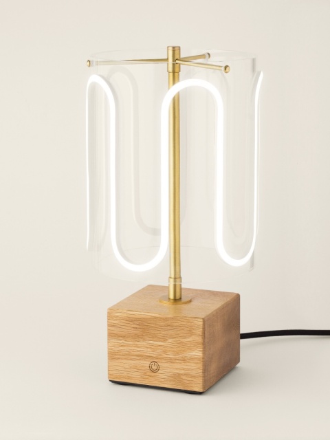 Lampa stołowa dekoracyjna WAVE lite drewno do salonu lub sypialni