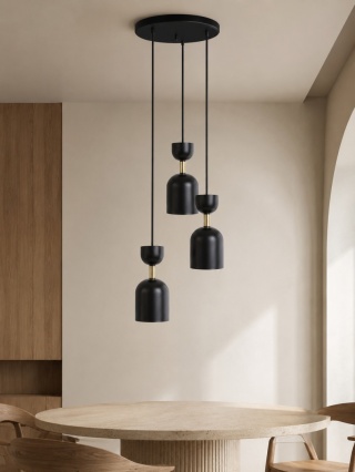 Lampa sufitowa plafon SUPURU 3P mosiądz szczotkowany potrójna do salonu, przedpokoju lub sypialni