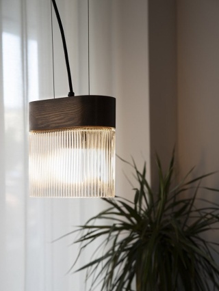Lampa wisząca FLUMINA A orzechowa do salonu, jadalni