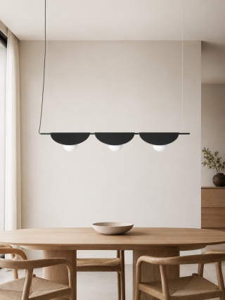 Lampa wisząca SALLO C czarna potrójna do salonu, jadalni
