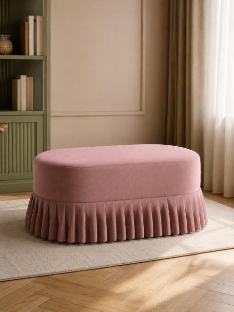 Siedzisko tapicerowane LOLITA 100 x 50 cm designerskie różowe do salonu