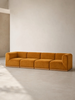Sofa modułowa ALIKO elegancka Velvet złota do salonu