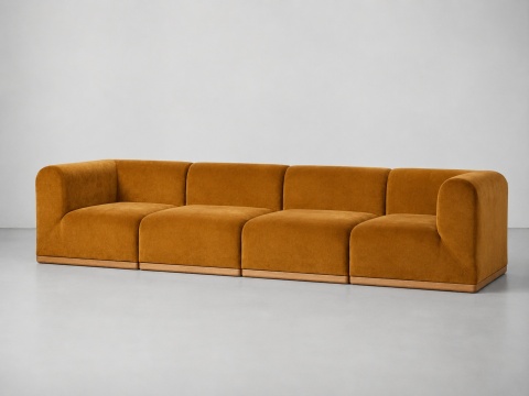 Sofa modułowa ALIKO elegancka Velvet złota do salonu