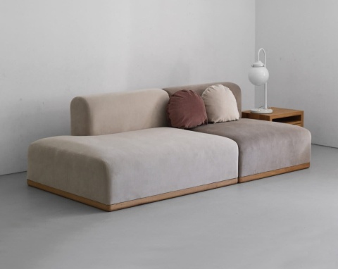 Sofa modułowa ALIKO elegancka kolorowa Velvet beżowo różowa do salonu
