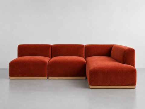 Sofa modułowa ALIKO elegancki narożnik velvet miedziany do salonu