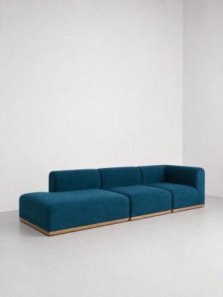 Sofa modułowa ALIKO elegancki narożnik velvet miedziany do salonu