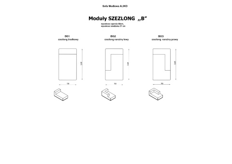 Sofa modułowa ALIKO moduł A03 jeden element elegancki do salonu