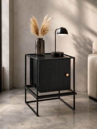 Szafka COMO 50 x 50 cm designerska komoda loft szafka nocna czarna do salonu lub sypialni