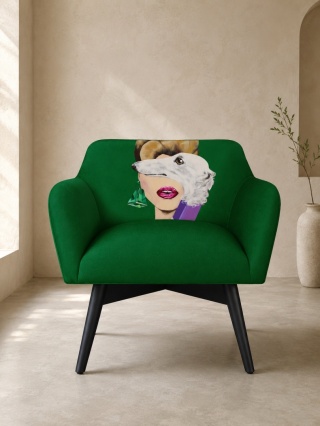 Fotel tapicerowany POP-ART new romantic designerski do salonu lub sypialni
