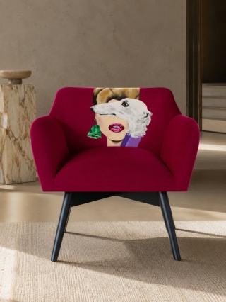 Fotel tapicerowany POP-ART new romantic designerski do salonu lub sypialni
