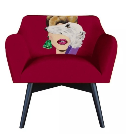 Fotel tapicerowany POP-ART new romantic designerski do salonu lub sypialni