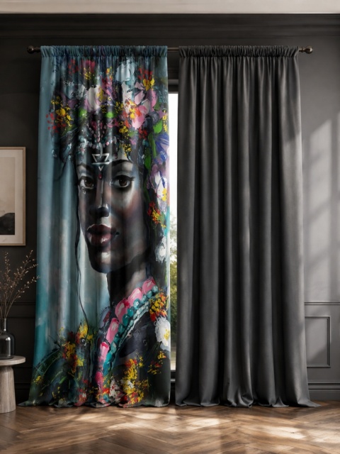 Komplet 2 szt zasłon zaciemniających AFRICA designerskie z grafiką