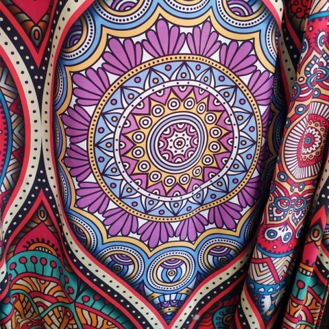 Komplet 2 szt zasłon zaciemniających ARABESQUE welurowe designerskie z grafiką