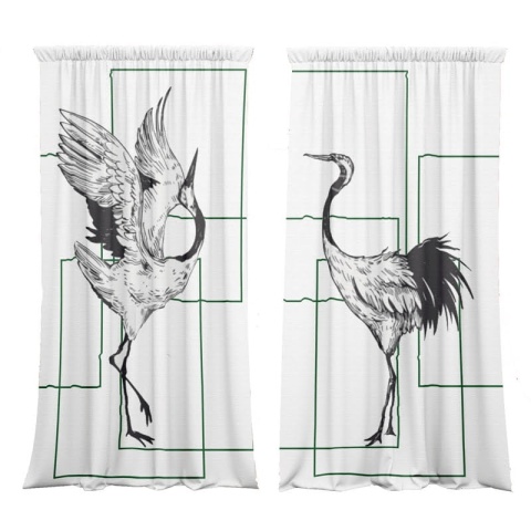 Komplet 2 szt zasłon zaciemniających IN CAGE welurowe designerskie z grafiką