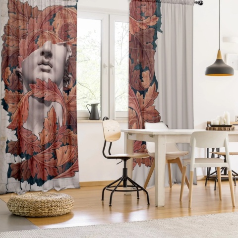 Komplet 2 szt zasłon zaciemniających MET welurowe designerskie z grafiką