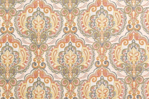 Łóżko tapicerowane z zagłówkiem PALAZZO designerskie ze wzorem beżowe jasne do sypialni