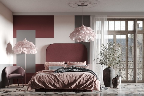 Łóżko tapicerowane z zagłówkiem PLUM 5 designerskie do sypialni
