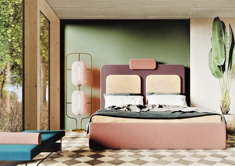 Łóżko tapicerowane z zagłówkiem PLUM 7 designerskie do sypialni