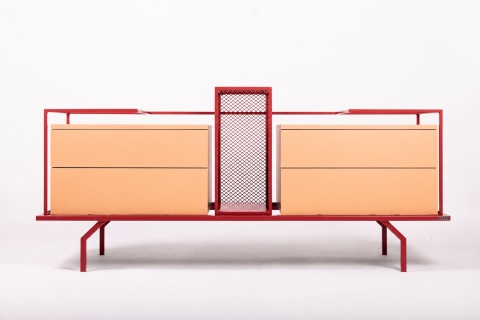 Komoda LEGERO 160 x 76 cm designerska szafka zielona szałwia do salonu