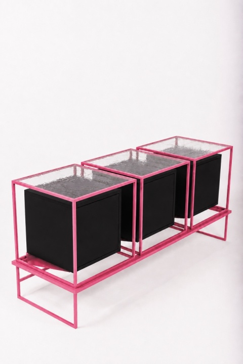 Komoda szklana COMO PLUS 148 x 67 cm designerska szafka do salonu