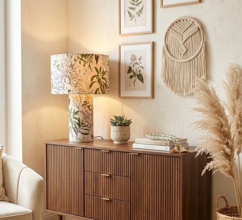 Lampa stołowa VEGETAL – wys. 50 cm, dwa abażury