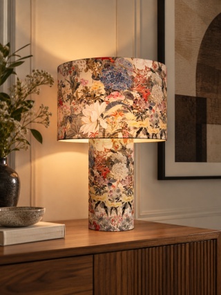 Lampa stołowa Vintage Bloom – wys. 50 cm, dwa abażury