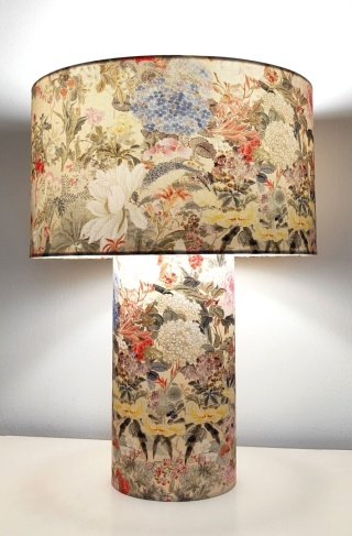 Lampa stołowa Vintage Bloom – wys. 50 cm, dwa abażury