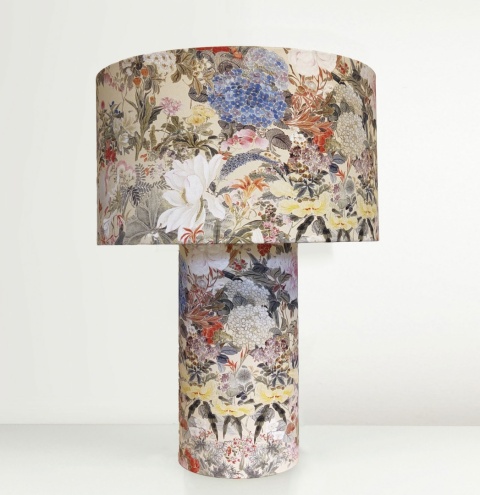 Lampa stołowa Vintage Bloom – wys. 50 cm, dwa abażury