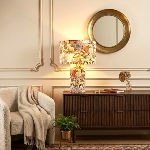 Lampa stołowa Vintage Bloom – wys. 50 cm, dwa abażury