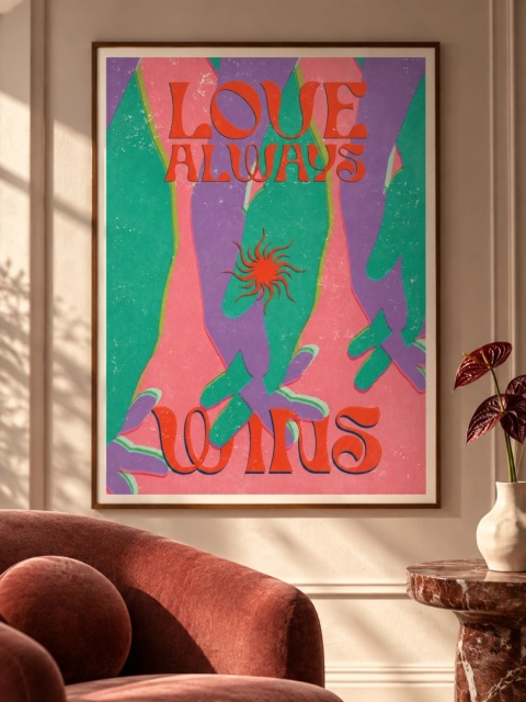 Plakat Love Always Wins Warm - 50 × 70 cm