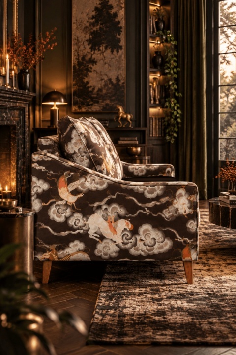 Sofa CYGNUS 2,5-osobowa - 178 cm, żakardowa, wzorzysta, kolekcja 2027