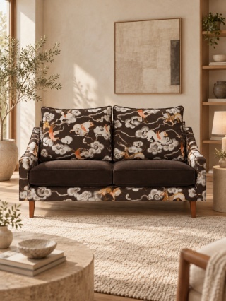 Sofa CYGNUS 2-osobowa - 136 cm, żakardowa, wzorzysta, kolekcja 2027