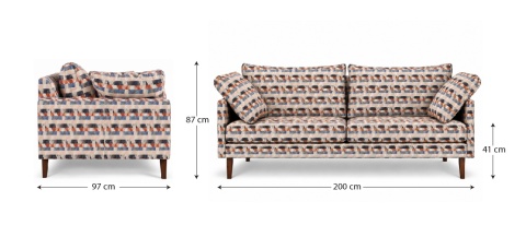 Sofa HYDRA – 200 cm, 3 - osobowa, Morandi Harbour, kolekcja 2027