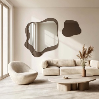 Lustra nieregularne na brązowej tafli - MOCHA CREME 175x120