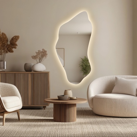 Lustro organiczne PIENA z podświetleniem LED 80x160