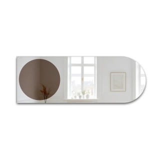 Lustro półowalne z okrągłą brązową taflą - MOCHA CARAMEL 150x60