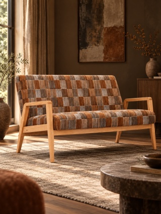 Sofa LACERTA 2 - osobowa - 139 cm, Sekani Cinnamon kolekcja 2027