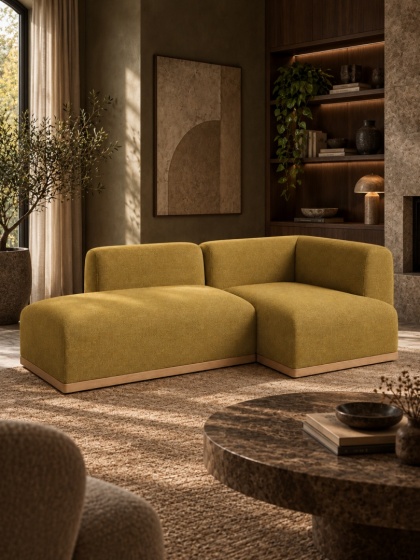 Narożnik modułowy ALIKO - 250 cm, cotton mustard