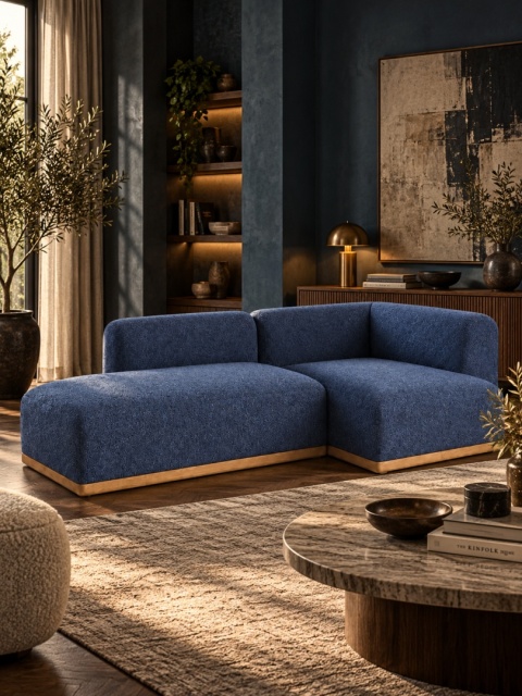 Narożnik modułowy ALIKO - 250 cm, wool blue