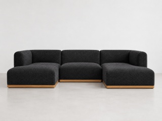 Sofa modułowa ALIKO U - 270 cm, boucle czarna