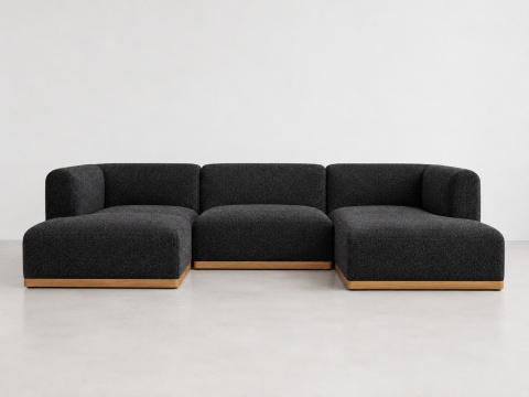 Sofa modułowa ALIKO U - 270 cm, boucle czarna