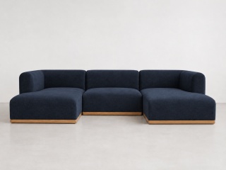 Sofa modułowa ALIKO U - 270 cm, cotton granatowa