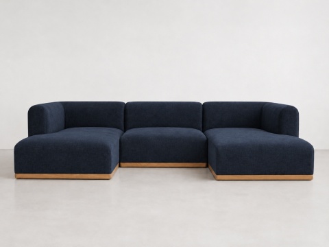 Sofa modułowa ALIKO U - 270 cm, cotton granatowa