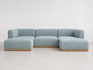 Sofa modułowa ALIKO U - 270 cm, cotton niebieska