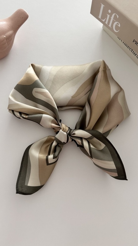 Szalik jedwabny №78 PIASKOWY BRZEG - 53 x 53 cm, beżowy