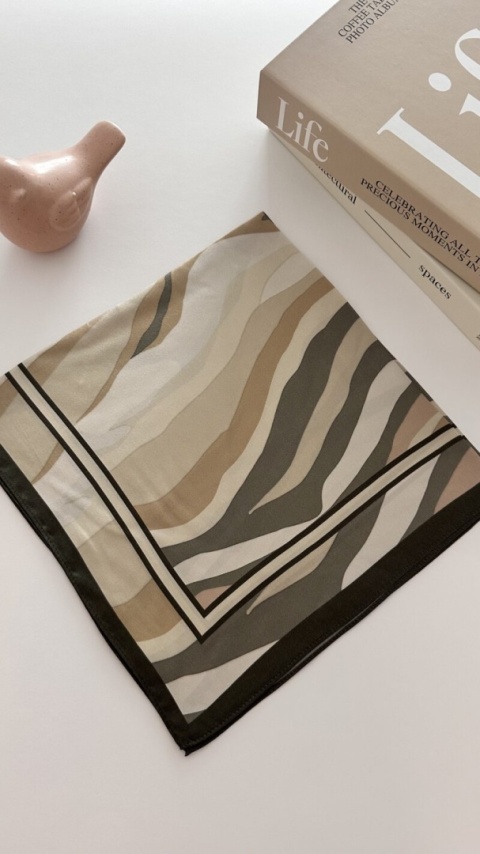 Szalik jedwabny №78 PIASKOWY BRZEG - 53 x 53 cm, beżowy