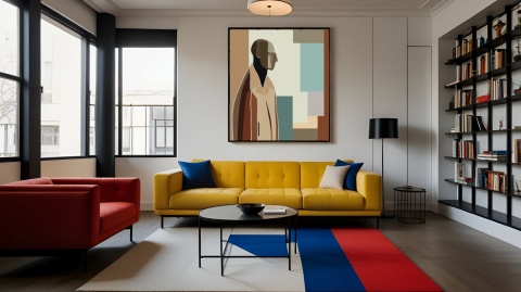 Obraz DIGITAL PAINTING 100 x 100 cm BAUHAUS MAN drukowany na płótnie