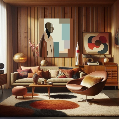 Obraz DIGITAL PAINTING 100 x 100 cm BAUHAUS MAN drukowany na płótnie