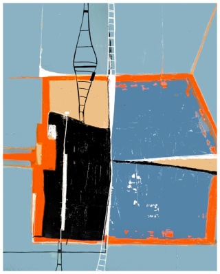 Obraz DIGITAL PAINTING - BRIDGE 80 x 100 cm drukowany na płótnie