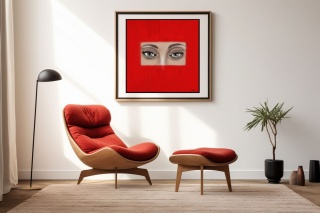 Obraz DIGITAL PAINTING - OCZY 100 x 100 cm drukowany na plótnie